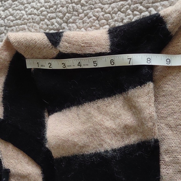 All Saints Size XS Wool Alpaca Blend Stripe V-Neck Long Sleeve Sweater - Picture 6 of 13